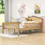 Structure de lit en bois avec lumière DEL et rangement-884802441-884802440