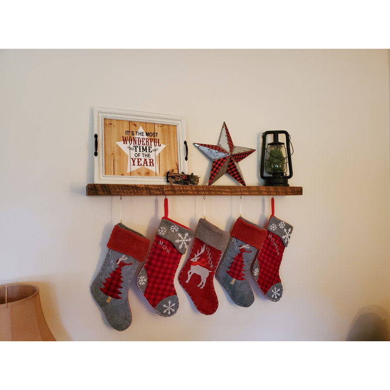 Mcevoy 2 Piece Pine Floating Shelf, Brown, 2" H x 36" W x 6" D