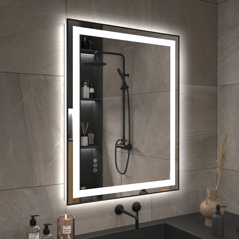 Miroir de salle de bain / meuble-lavabo en verre trempé avec DEL , 32 po x 40 po
