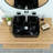 Modern Elegant Ceramic Bathroom Sink - 19"X15", Black And Gray Marble Pattern, Smooth Vessel Theme-1224120471