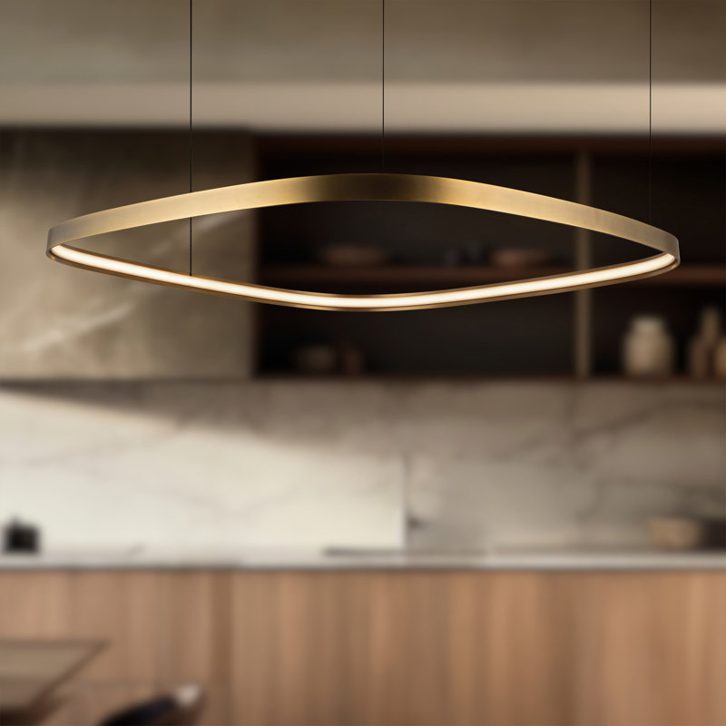 Yukon 1 - Light LED Pendant, 1.5" H x 39.25" W x 39.25" D, Vintage Brass