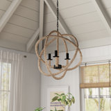 Lustre en forme de globe à 3 lumières de style bougie Asjad