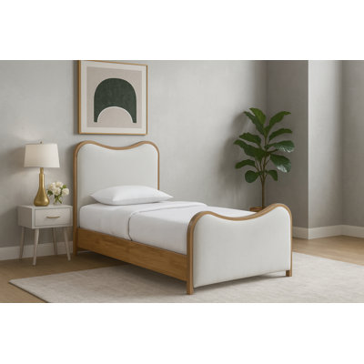 Arvada Harvill Linen Textured Fabric Upholstered Bed