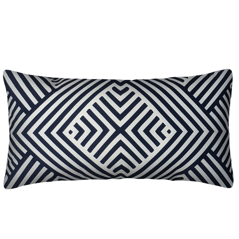 Coussin extérieur bleu et blanc