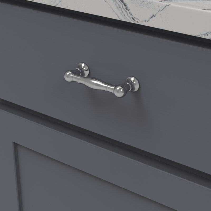 Fuller Collection Handle Pull - Traditional Hardware for Drawers & Cabinets, Chrome, 3"
