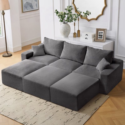 111" Sectional Couch Cloud Modular Modern U-Shaped Sofa