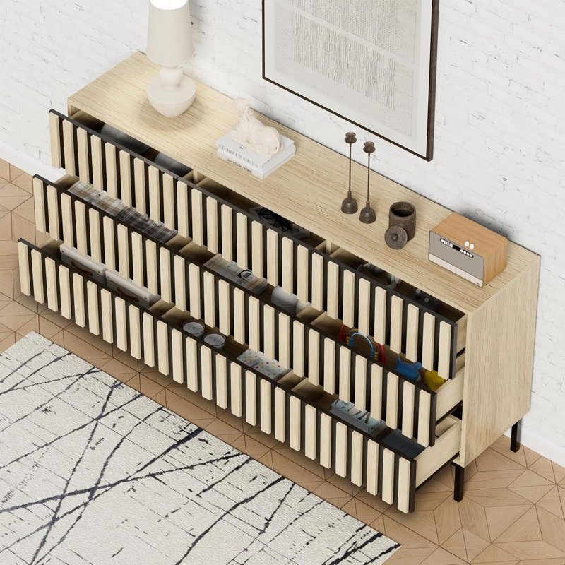 Solid Wood 150 cm W Chest of 9 Drawers