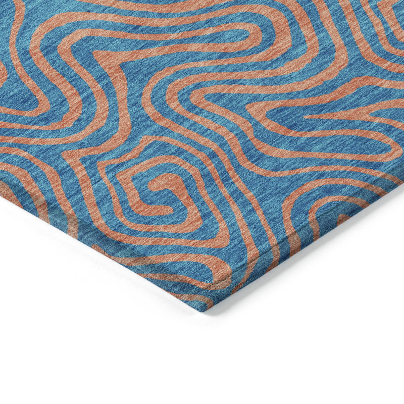  Machine Washable Indoor/Outdoor Chayden ACN1031 Brown Rug, Rectangle 9' x 12'