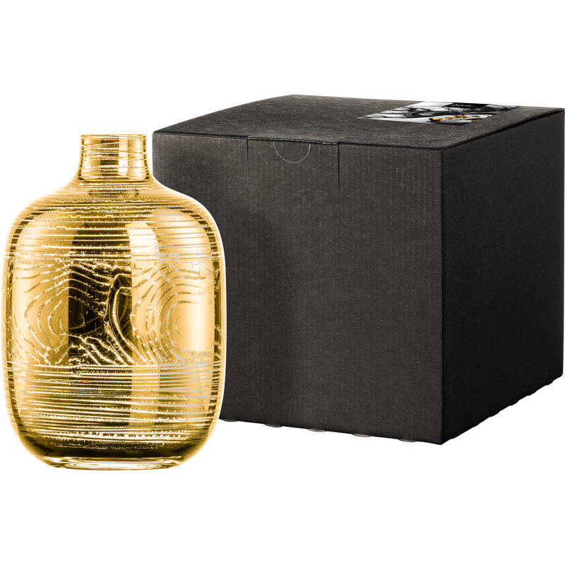 Barteld Wood Table Vase, Gold 