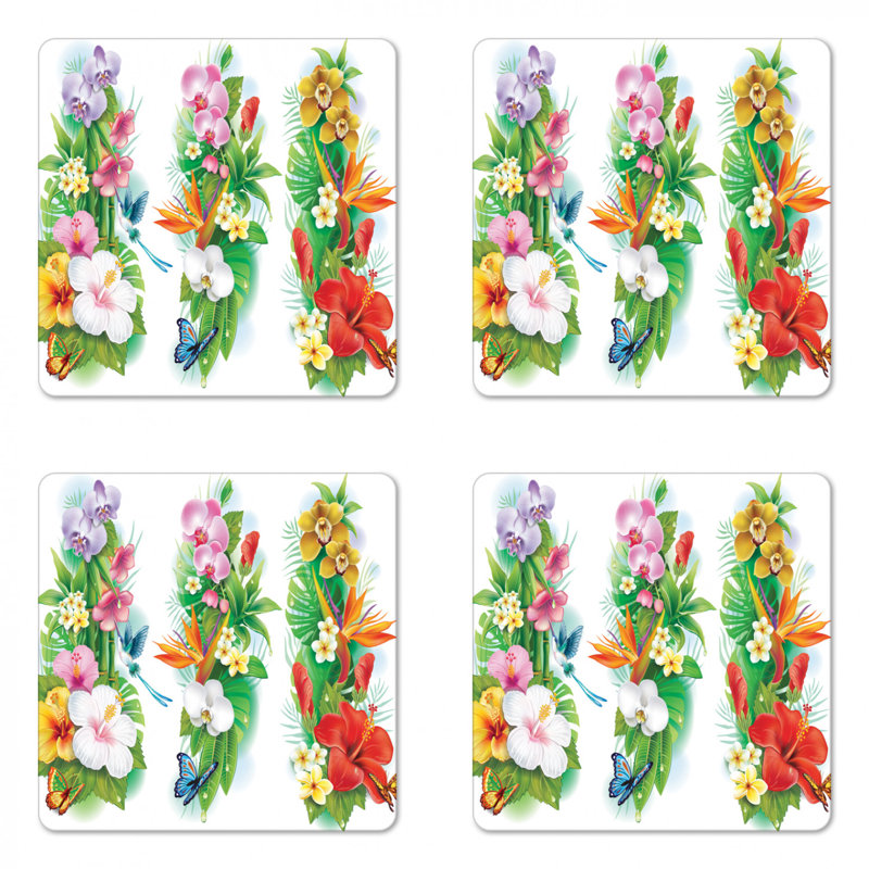 Sous-verre à fleur aquarelle