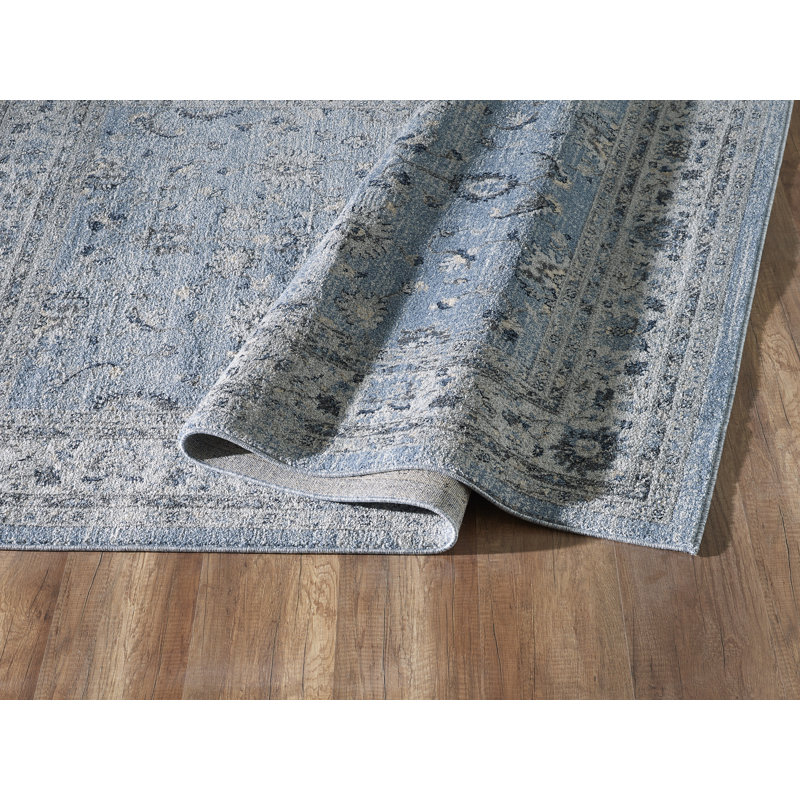 Tapis bleu / beige Bushong, Rectangle 7 pi 9 po x 10 pi 2 po