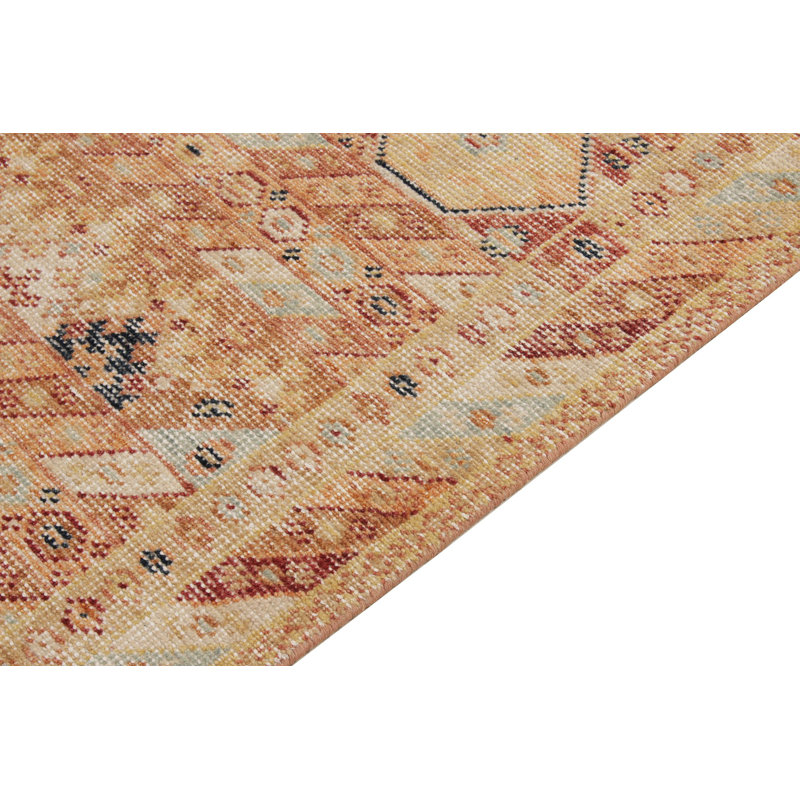 Homage Wool Oriental Area Rug in Orange/Red/Blue