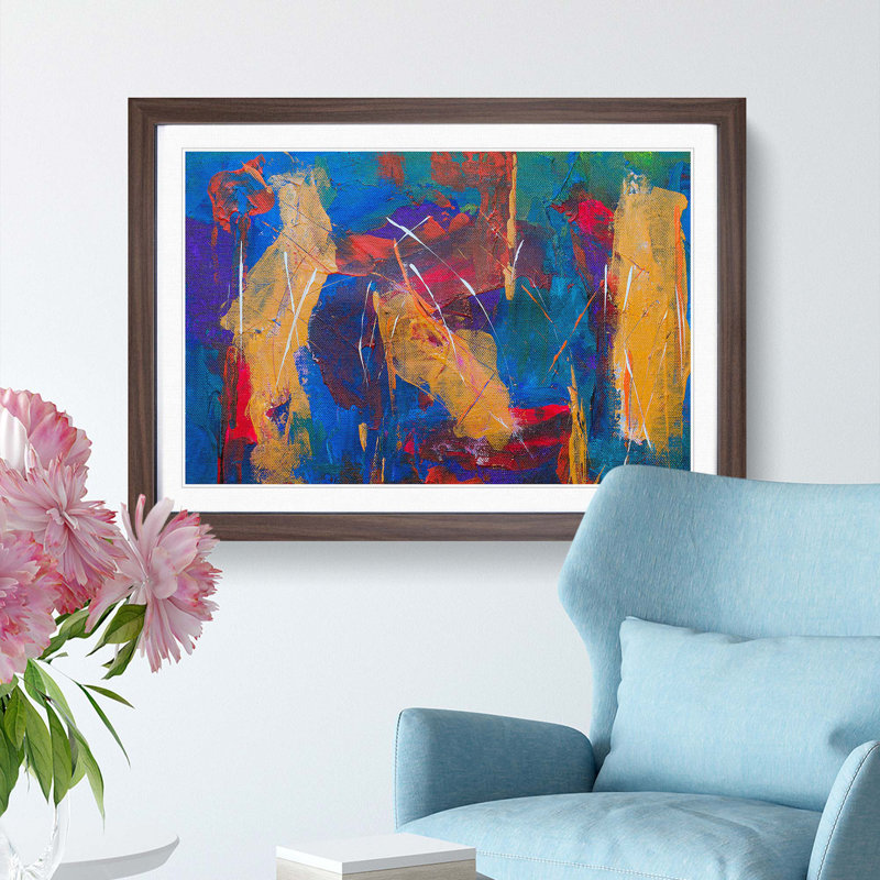 Abstract Vol.376 by S.Johnson - Framed Print, 36cm H x 48cm W x 2cm D, Walnut Framed