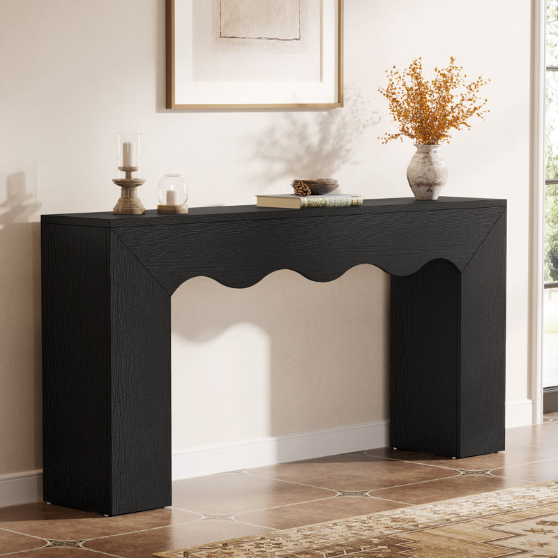 Console 63 po Long Farmhouse , Noir