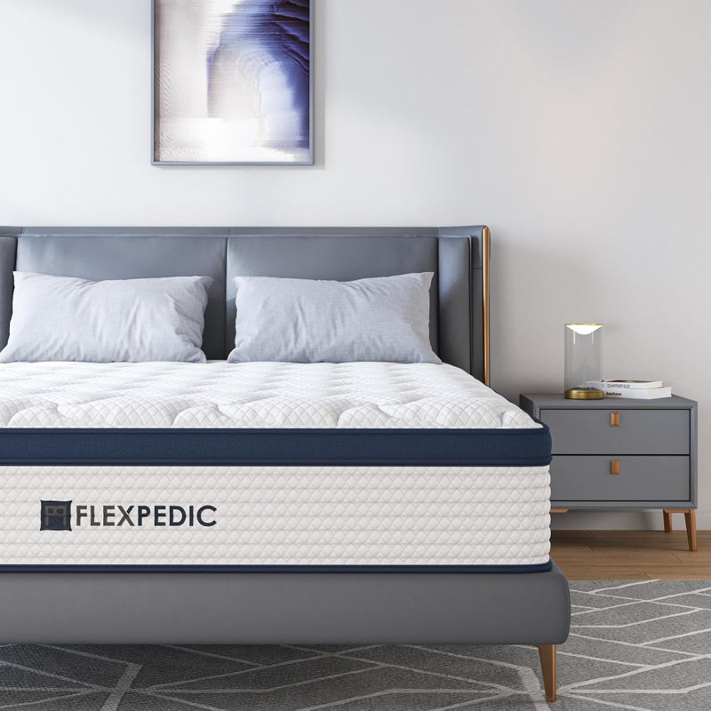 Matelas 10 po, matelas en mousse à mémoire de forme hybride avec espace coton pour un sommeil serré, matelas à fermeté moyenne ferme avec soutien plus fort, isolement des mouvements et soulagement de la pression