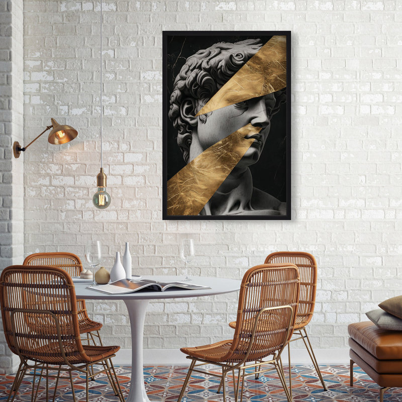 Oliver Gal Statue Statues II - With Hand-Applied Gold Leaf - Shadowbox Framed Wall Art, 38" H x 26" W