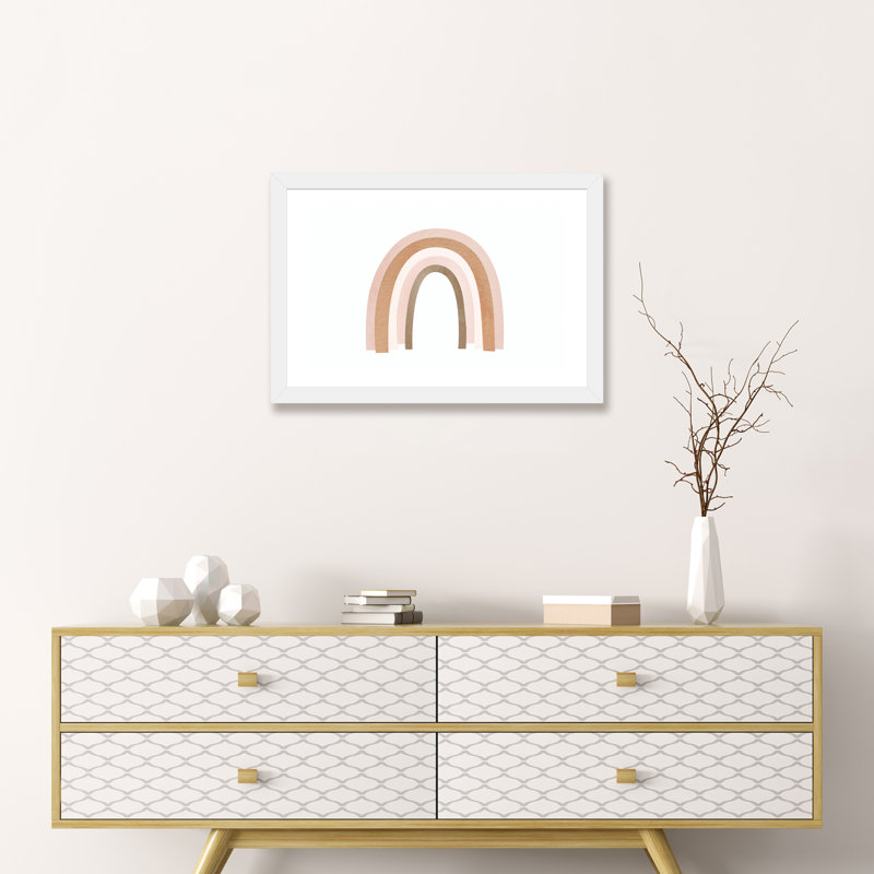«Rainbow II» par Sissi & Seb - impression d'art graphique, Papier encadré blanc, H 16 po x l 24 po x P 1 po, Blanc