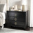 Contemporary Velasco 32'' W Nightstand – Bedroom Chest with 3 Pullout Drawers & Chic Quatrefoil Pull-36526337