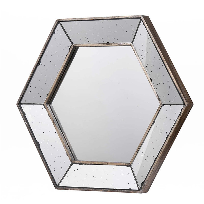 Miroir mural hexagonal, miroir décoratif