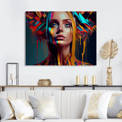 «Vibrant Creative Woman Portrait II», impression sur toile