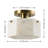 Rahway, 8 Inch, Alabaster/Metal Semi-Flush Mount