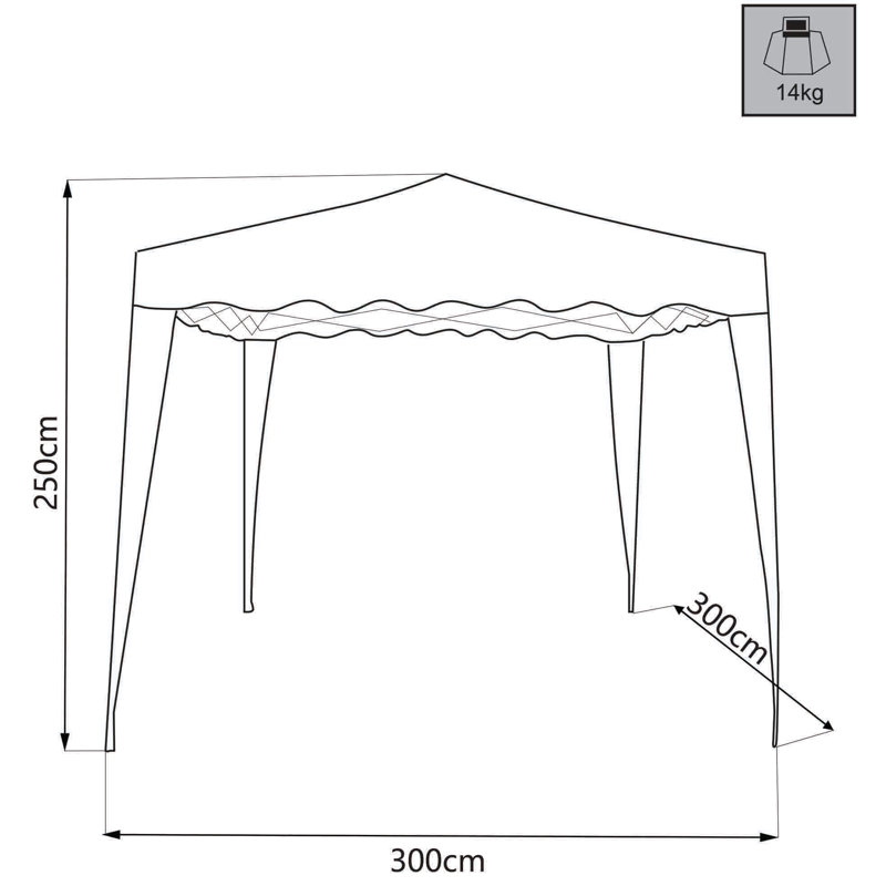 Bakhita 3m x 3m Steel Pop-Up Gazebo, Blue