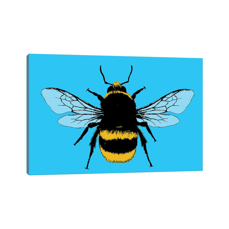 Bee Mine - Blue by Gary Hogben - Wrapped Canvas Print, 101.6 cm H x 66.04 cm W x 1.91 cm D