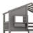 Twin-On-Twin House-Style Bunk Bed Fully Equipped With Roof, Window, Door, Safety Guardrails, And Ladder-352034354