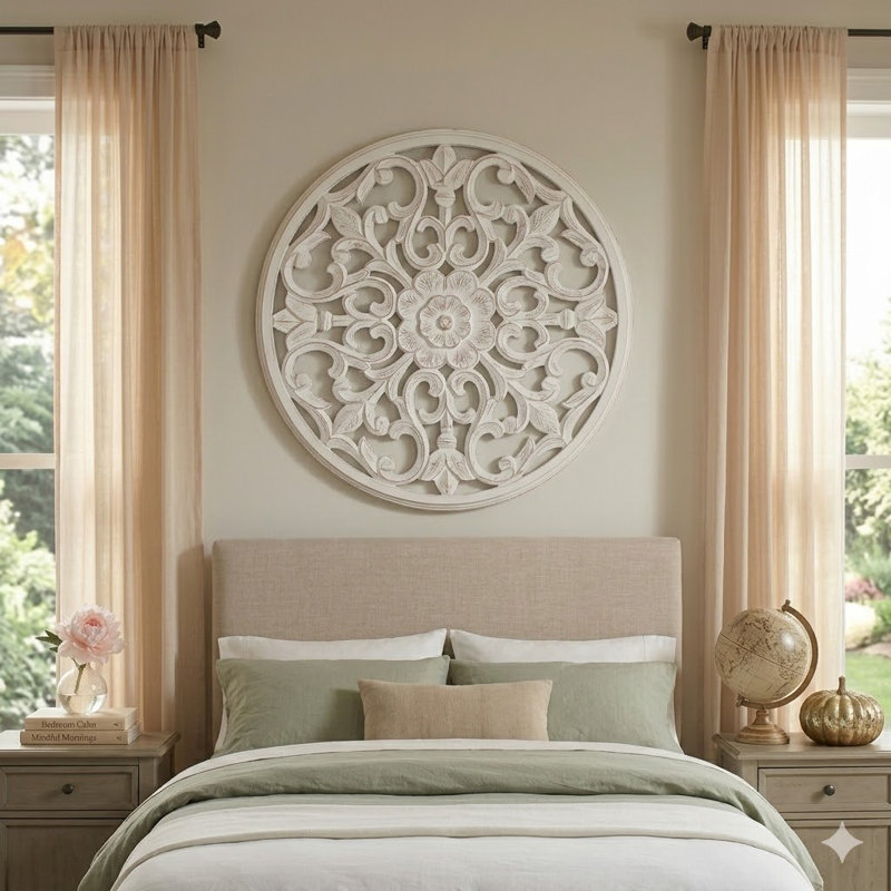 Bastia Round Medallion White 30"