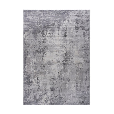 5X7 Light Grey / Abstract Area Rug