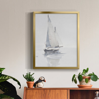 Misty Harbor II - Toile avec cadre de qualité supérieure - Prêt à être accroché