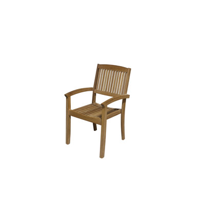 Chelmsford Teak Wood Premium All-Weather Wicker Outdoor Dining Armchair