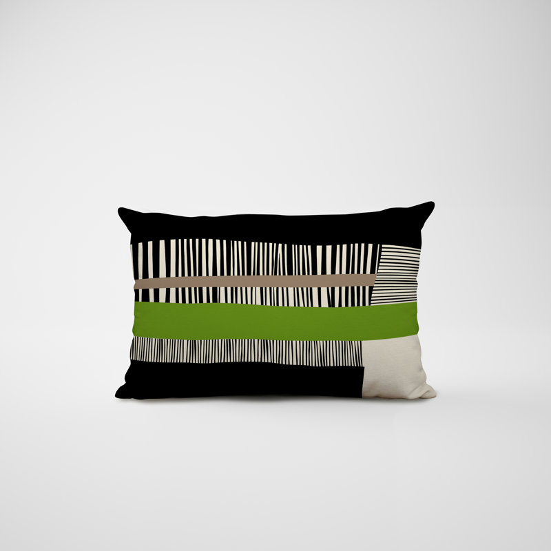 Housse et insert de coussin rectangulaire intérieur / extérieur en polyester / mélange de polyester Chamu, Chartreuse