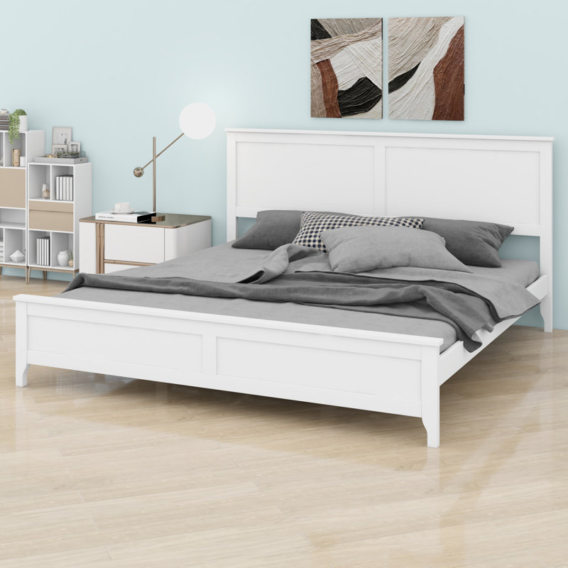 Lit plateforme avec design moderne, Blanc