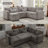 97" L-Shaped Corner Sectional Sofa Couch with Storage Ottoman-1602919220