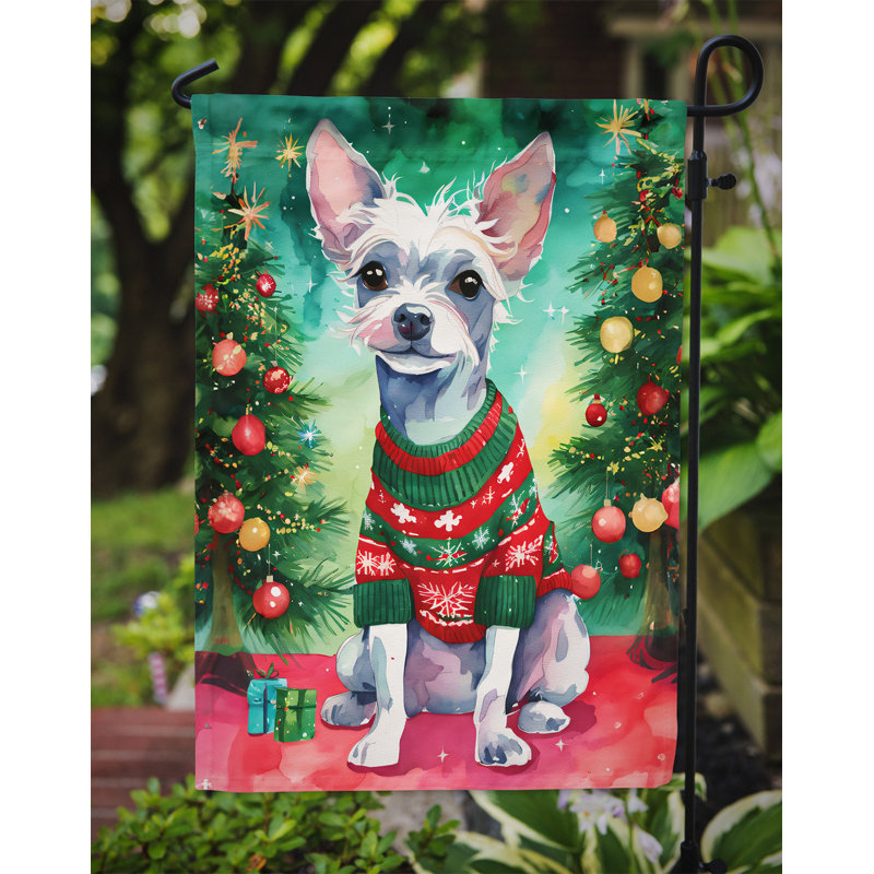 Polyester double face Noël, H 15,5 po x l 11,25 po