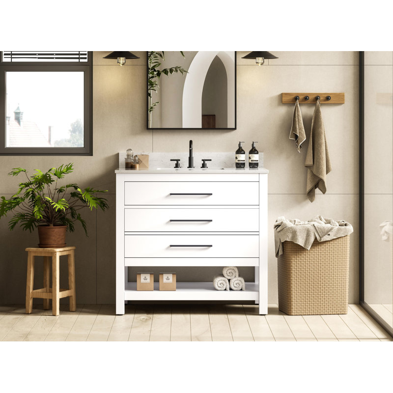 Meuble-lavabo simple 36 po_Moderne_VF60536-BS, Blanc