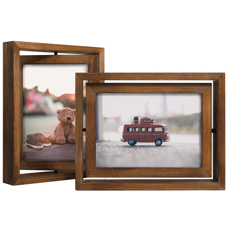 Kashanna Solid Wood Picture Frame - Set of 2, Carbonized Brown
