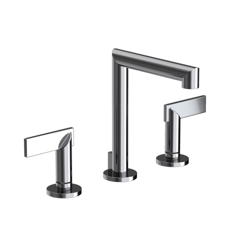 Keaton Widespread Bathroom Faucet with Drain Assembly, Midnight Chrome