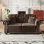 Canapé Mid-Century moderne en velours de 63 po avec garniture cloutée et causeuse Chesterfield moderne avec 2 coussins et repose-pieds-2125227897