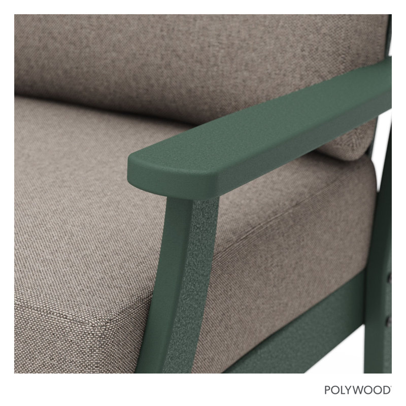 Braxton Deep Seating Sofa, Green, Weathered Tweed