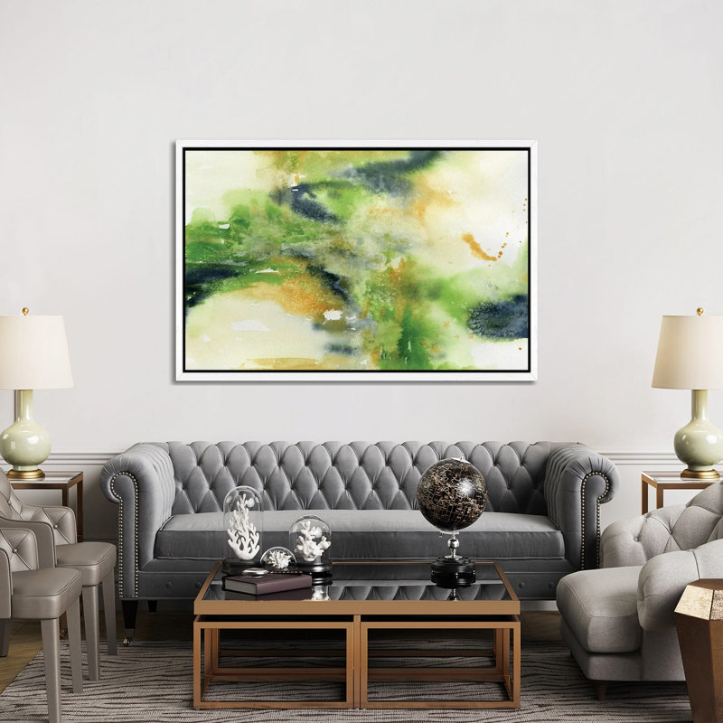 Green Abstract by Liz Covington - Gallery-Wrapped Canvas Giclée on Canvas, White Framed, 152.5 cm H x 101.5 cm W
