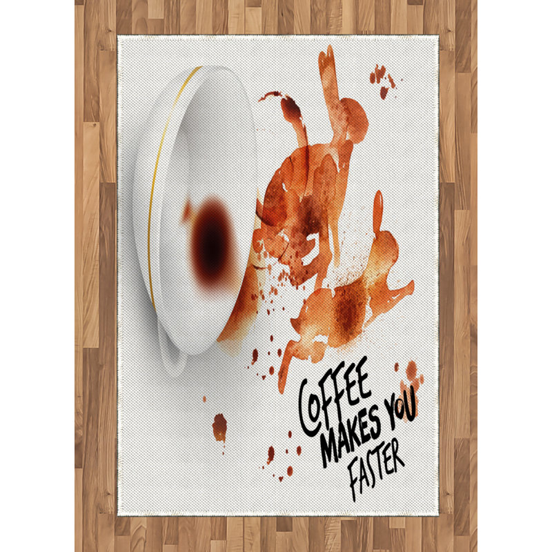 Tapis décoratif long en fibres de café à haute densité Coffee Art, Rectangle— 4 pi x 5 pi 8 po