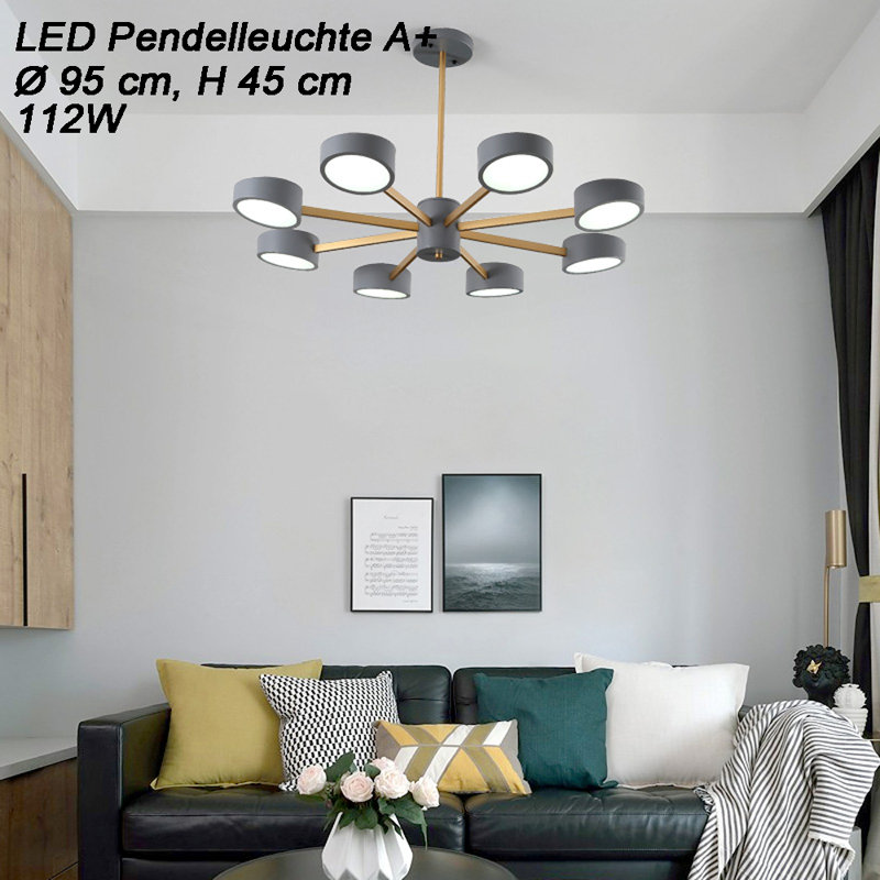 Donlon 8-Light Unique LED Chandelier, Grey