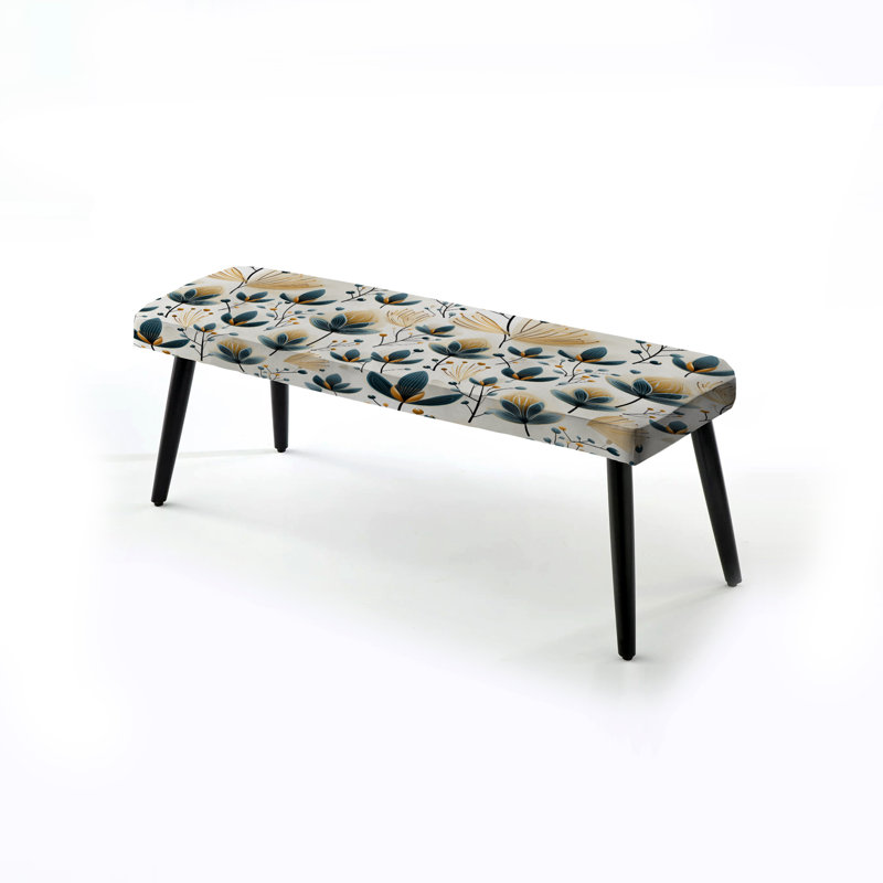 Banc rembourré éclectique noir, Scandinavian Yellow And White Collage