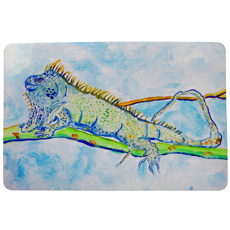 Tapis d'entrée / extérieur antidérapant Anna Iguana, Rectangle 1 pi 6 po x 2 pi 2 po