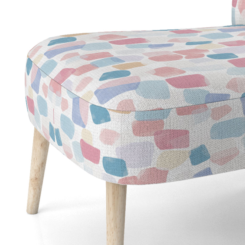 Chaise rembourrée Kids Patchwork - Chaise d'appoint rouge mosaïque pastel, Chaise d'appoint sans accoudoirs