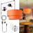 17.7" Mid Century Modern 2-Tier Orange Plug-in Pendant Light