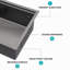 Évier de cuisine noir en acier inoxydable de calibre 16 - station de travail encastrable 30 po x 18 po x 10 po Gunmetal-125533316