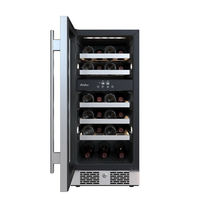 23 Bottle and 8 Can Dual Zone Built-In Wine Refrigerator, Right Handed